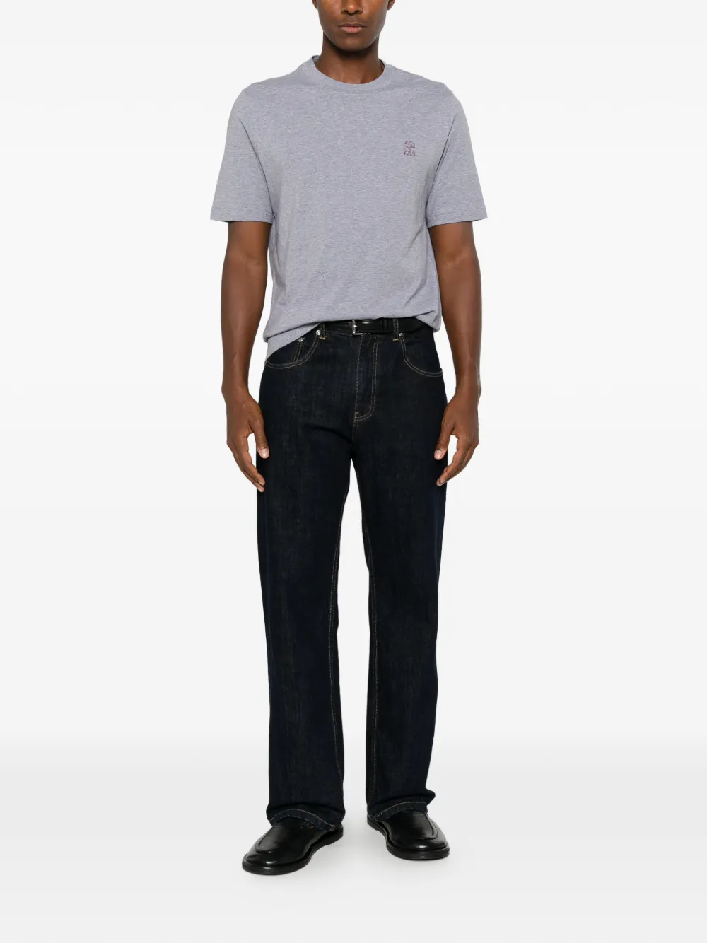 Brunello Cucinelli T-shirt met logoprint Grijs