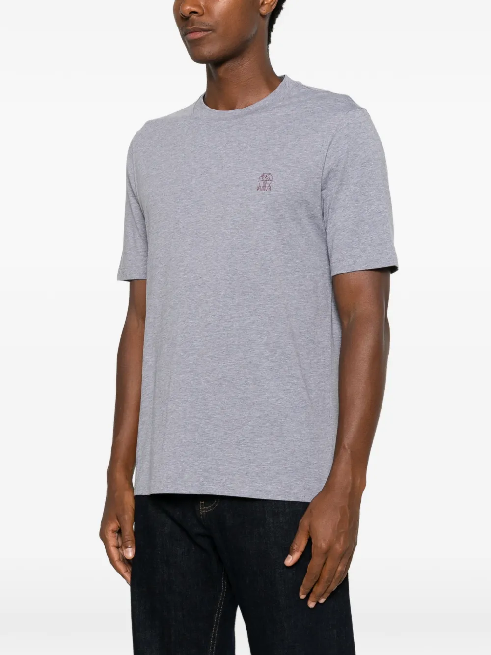Brunello Cucinelli T-shirt met logoprint Grijs