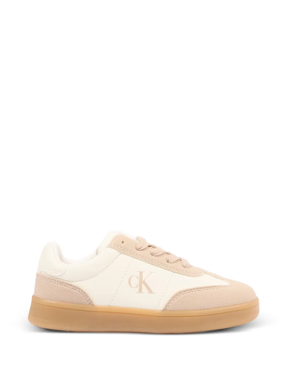 Calvin Klein Kids logo-print panelled sneakers Beige