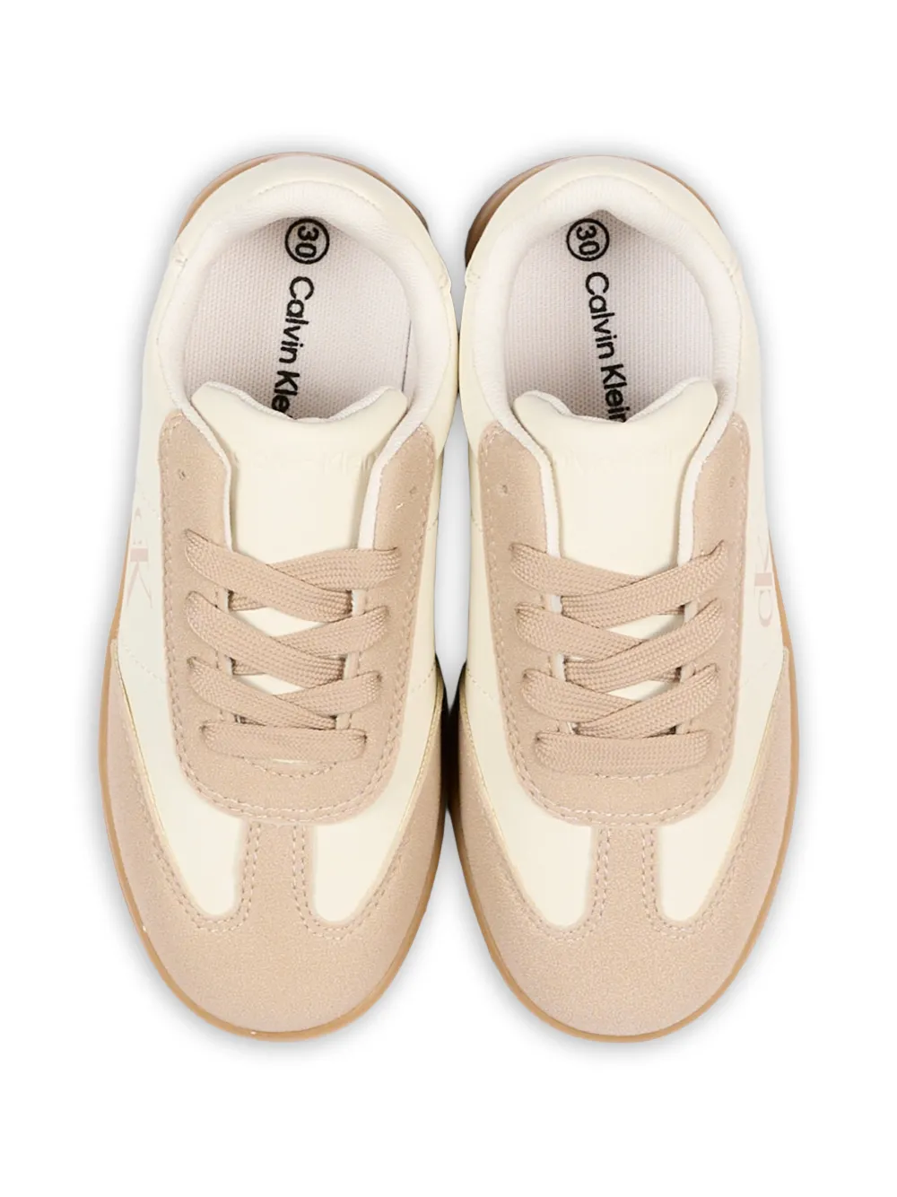 Calvin Klein Kids logo-print panelled sneakers Beige