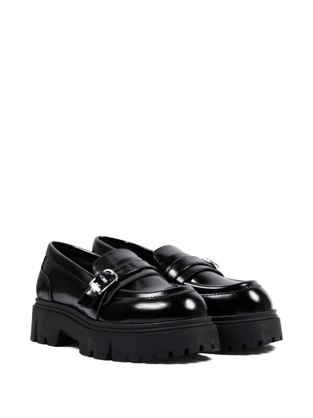 Calvin Klein Kids buckle-fastening chunky-sole loafers - Nero