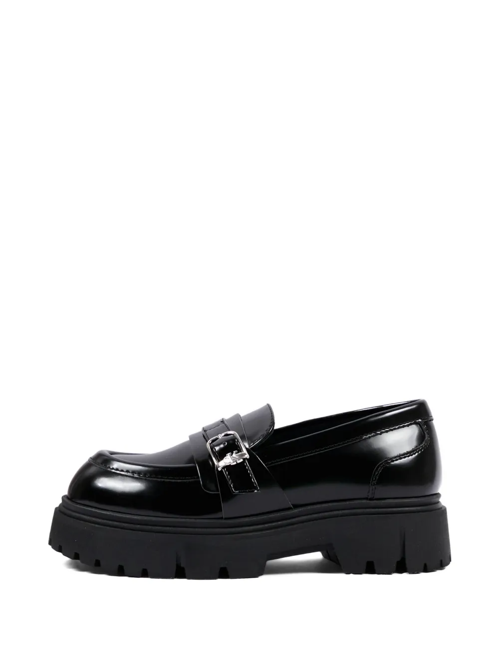 Calvin Klein Kids buckle-fastening chunky-sole loafers Zwart