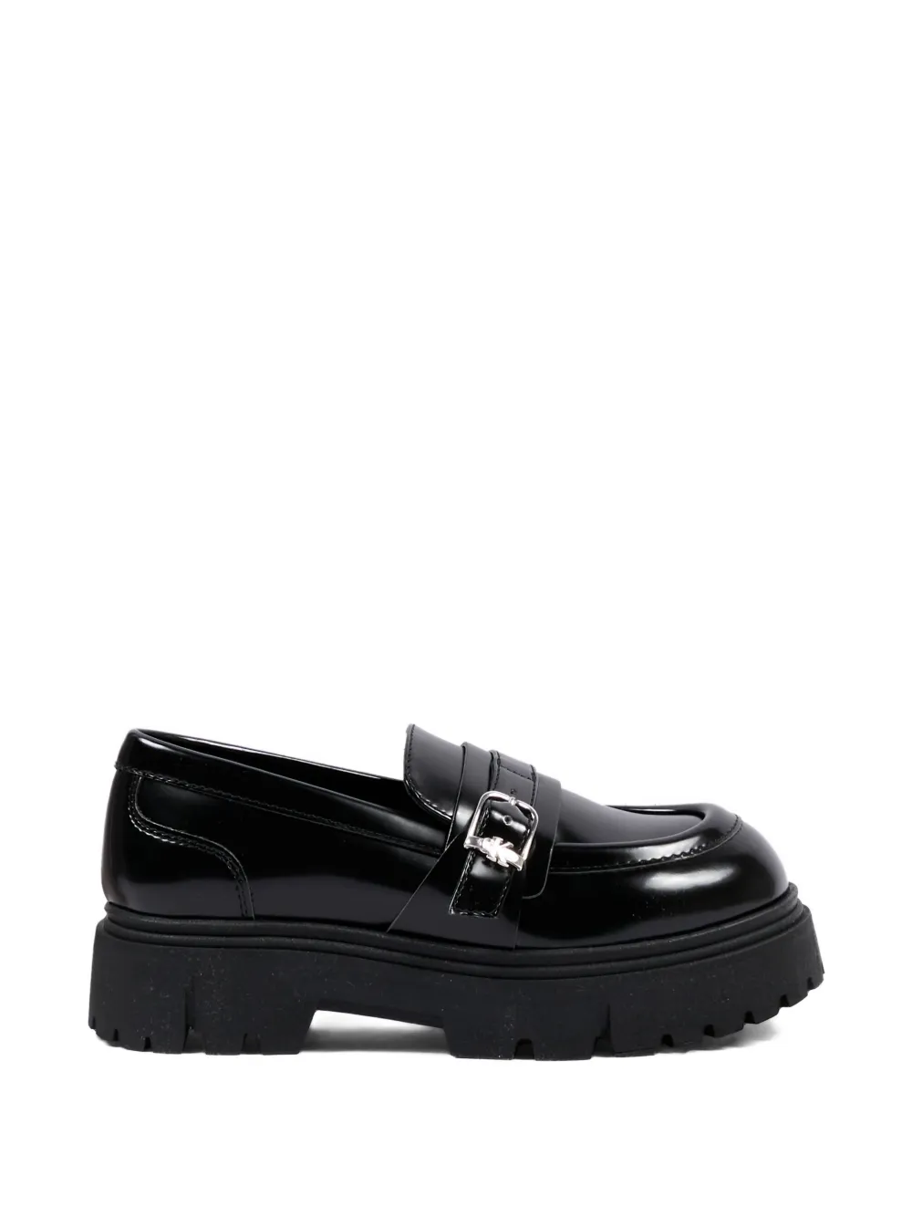 Calvin Klein Kids buckle-fastening chunky-sole loafers Zwart
