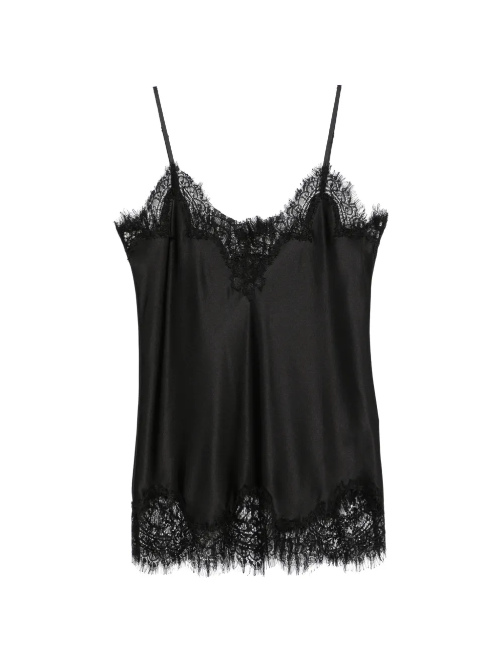 MANSPHIL V-neck lace-trim top - Nero