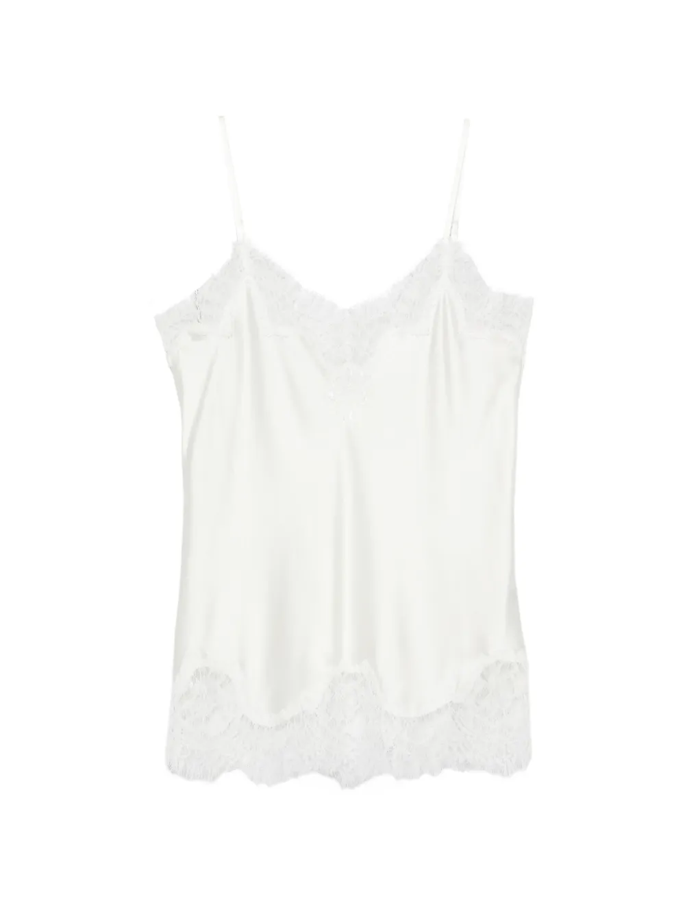 MANSPHIL V-neck lace-trim top - Toni neutri