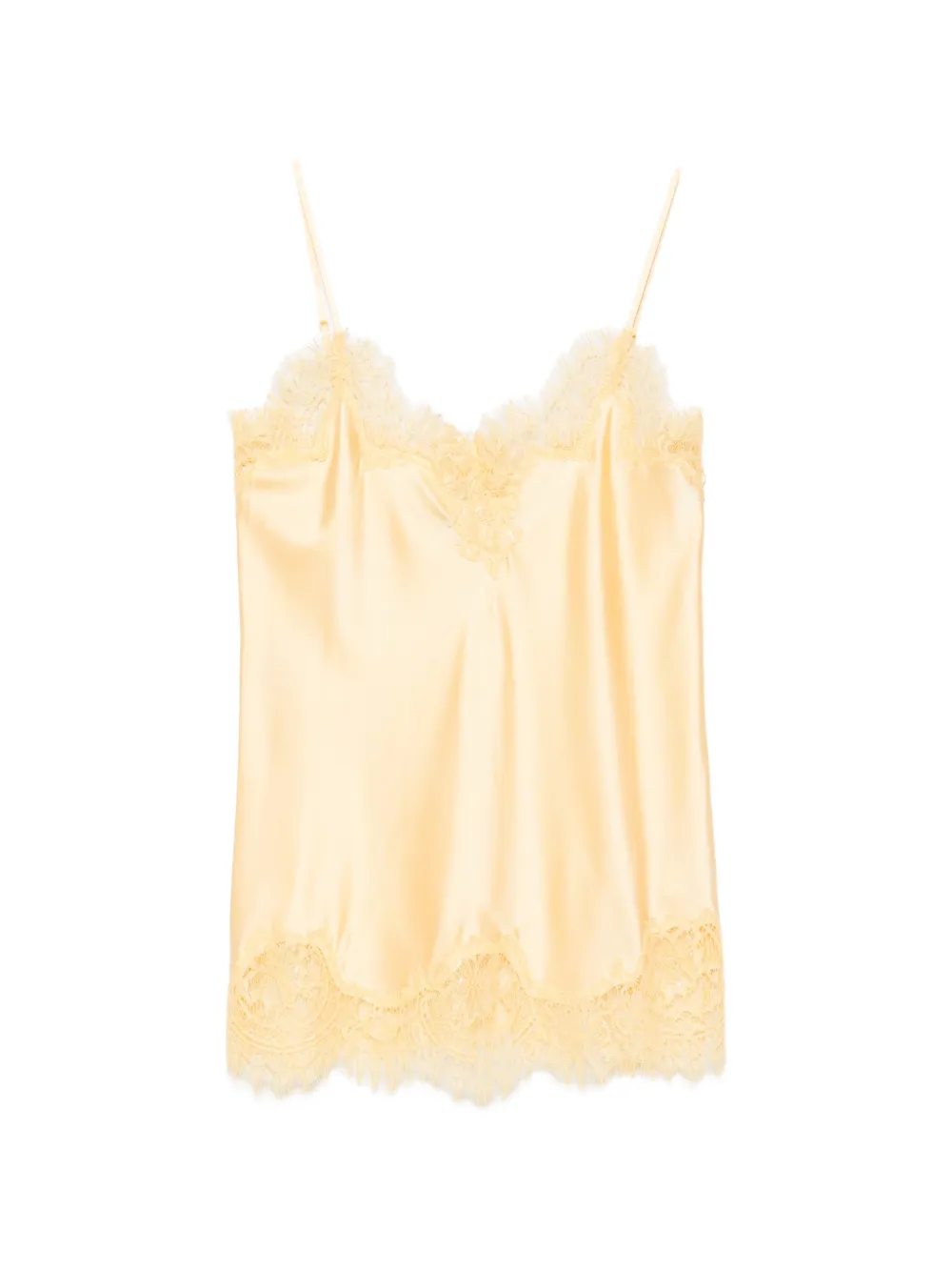MANSPHIL V-neck lace-trim top - Giallo
