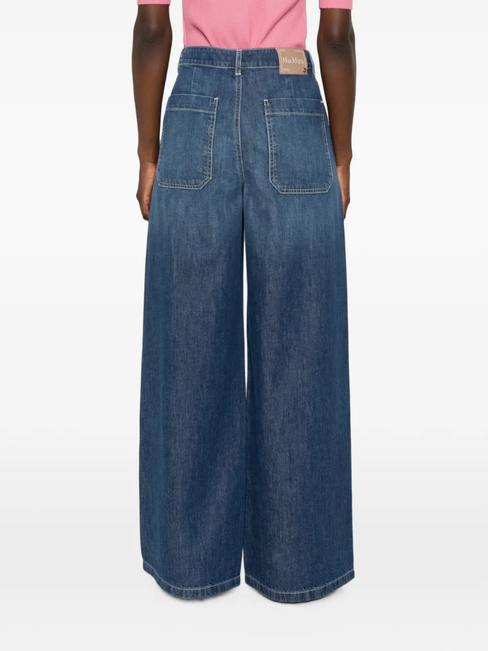 'S Max Mara Jeans met wijde pijpen Blauw