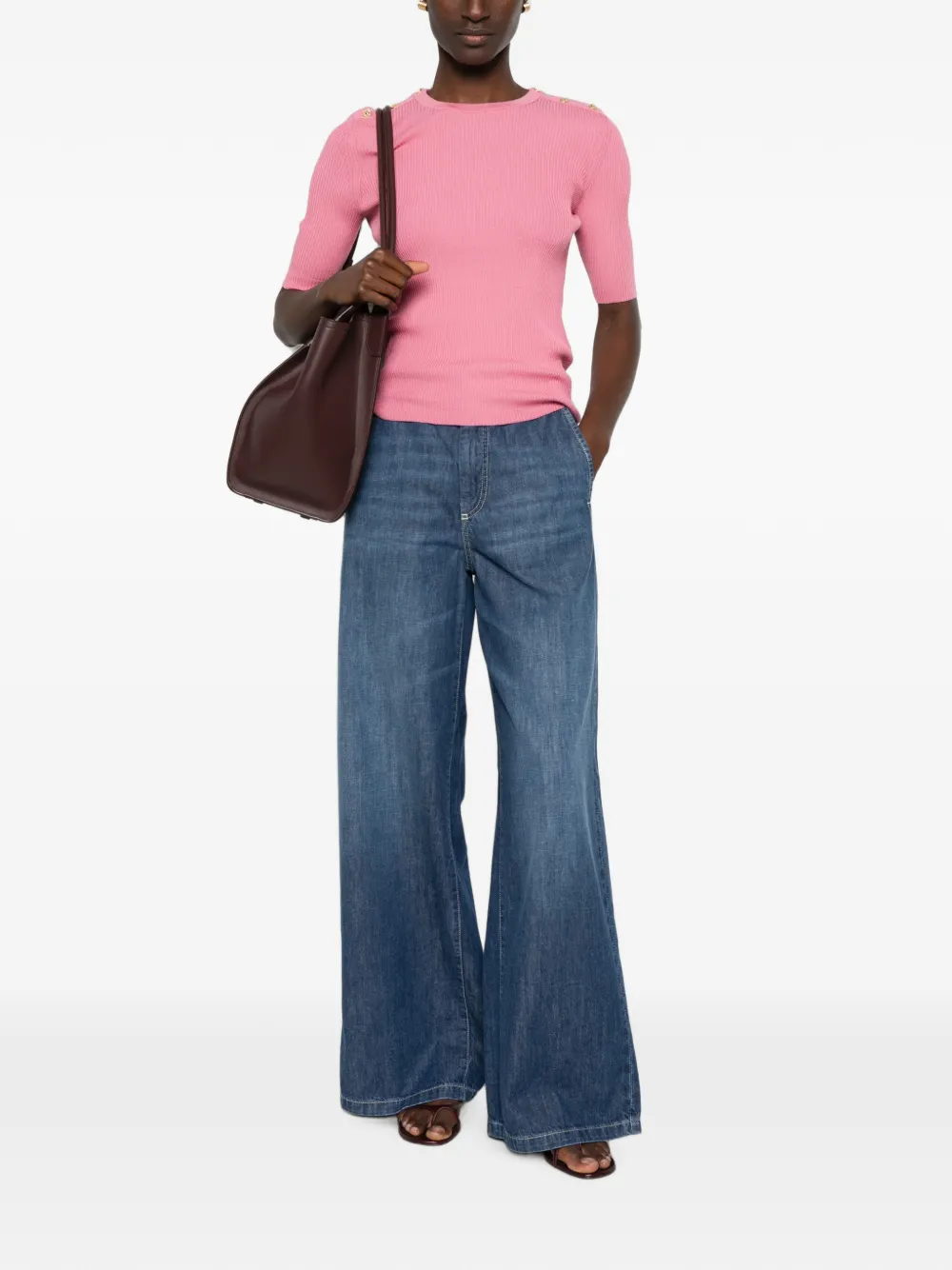 'S Max Mara Jeans met wijde pijpen Blauw