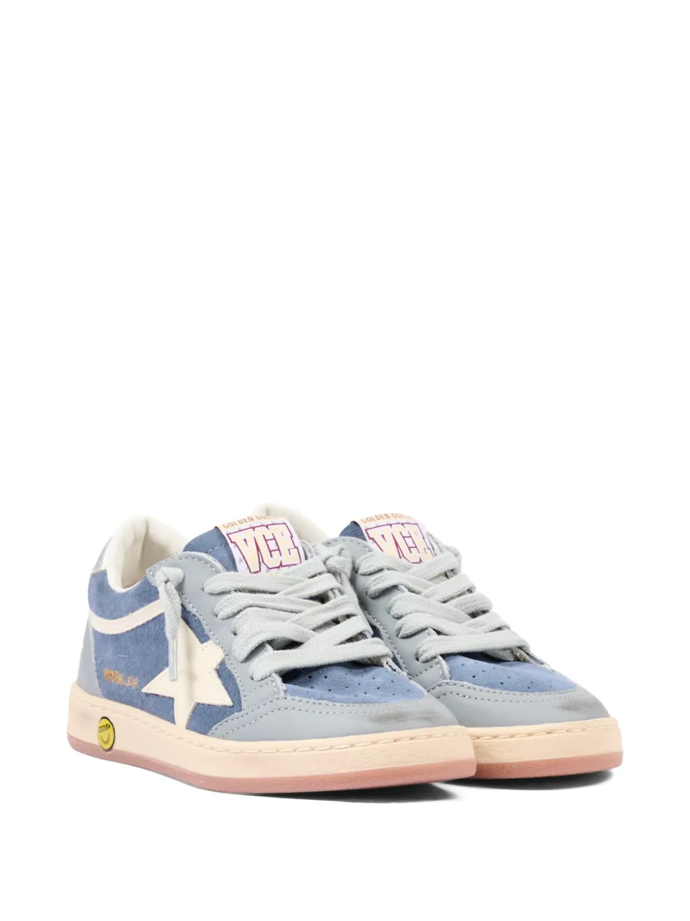 Golden Goose Kids Ball Star star-patch distressed sneakers - Blu