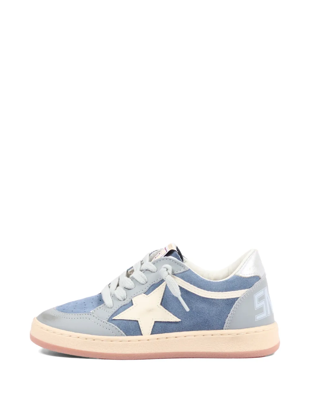 Golden Goose Kids Ball Star-patch distressed sneakers Blauw