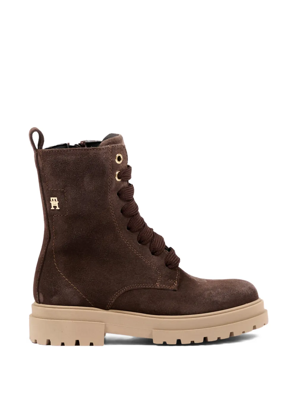 Tommy Hilfiger Junior suede lace-up boots Bruin