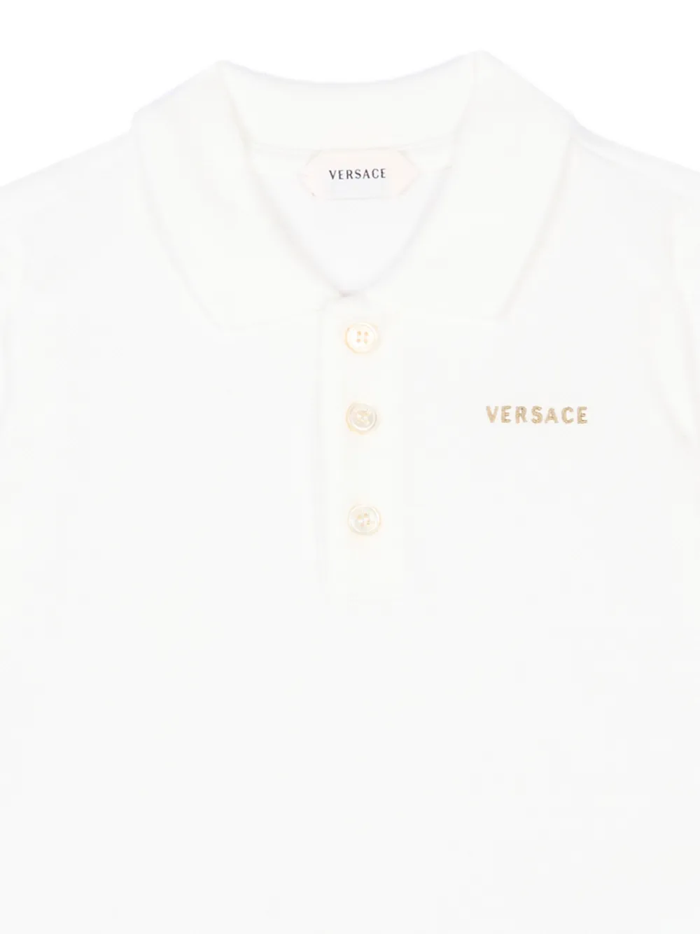 Versace Kids Poloshirt met geborduurd logo Wit