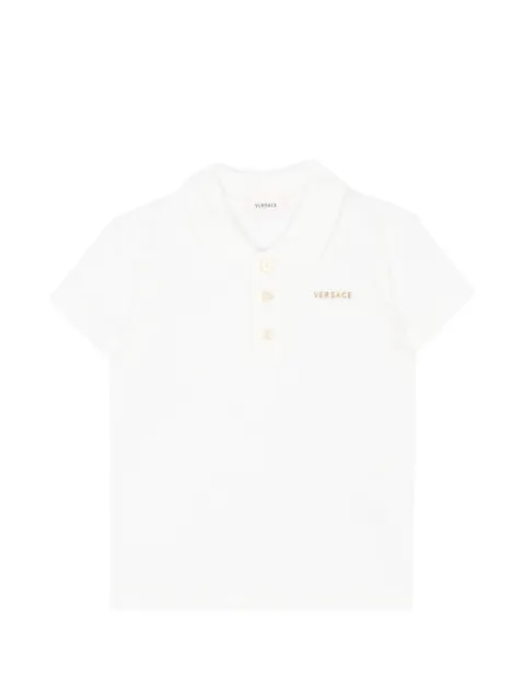 Versace Kids logo-embroidered short-sleeve polo shirt
