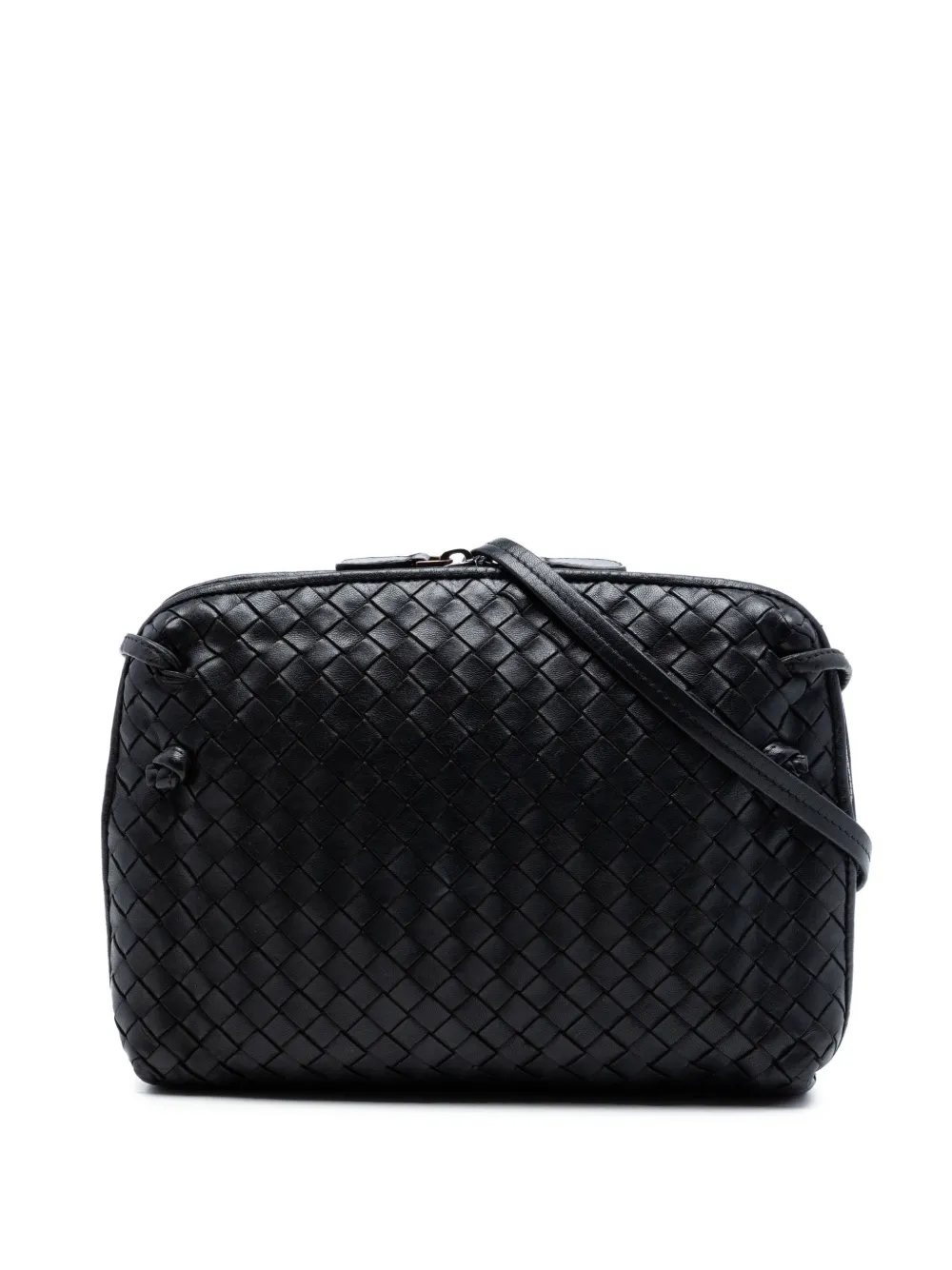 Bottega Veneta Pre-Owned 2012-2026 Nappa Intrecciato Nodini crossbody bag - Black