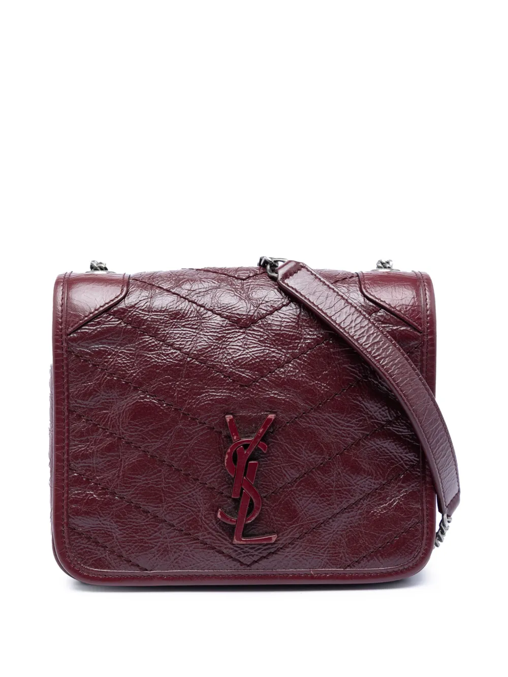 Saint Laurent Pre-Owned 2019 Crinkled Calfskin Niki Wallet on Chain crossbody bag - Red