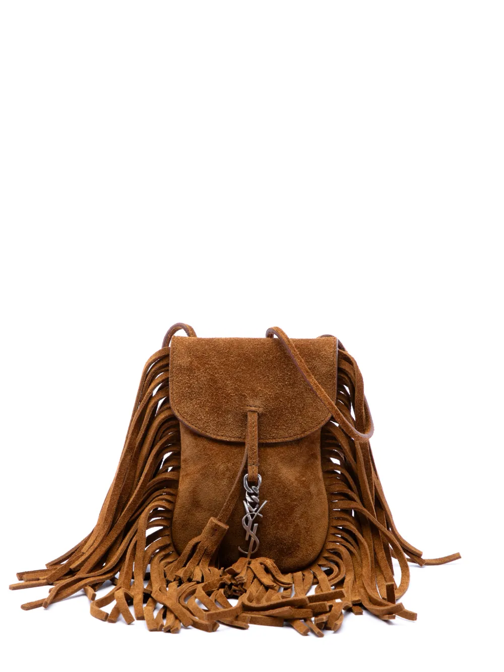 Saint Laurent Pre-Owned 2016 Toy Suede Anita Fringed crossbody bag - Brown