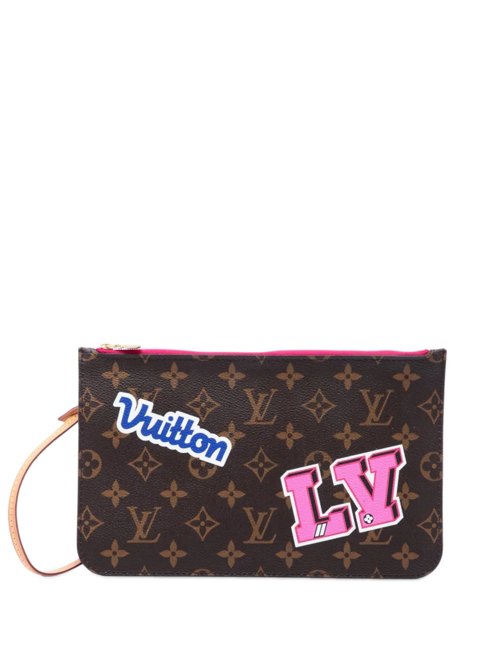 Louis Vuitton Pre-Owned 2018 Monogram Patches Neverfull MM pouch - Marrone
