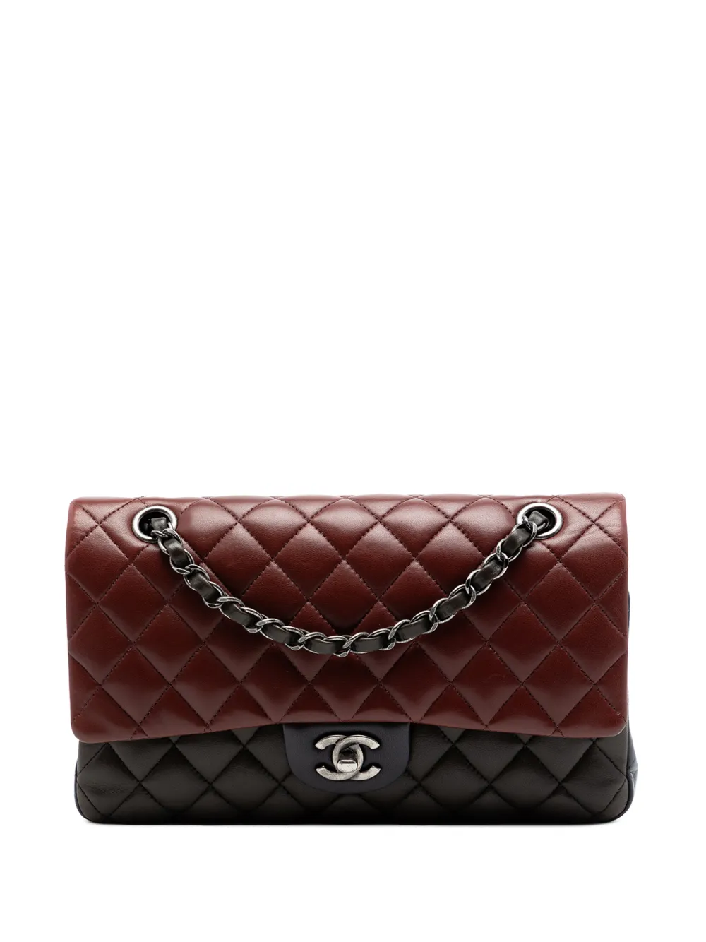CHANEL Pre-Owned 2013-2014 Medium Classic Tricolor Lambskin Double Flap shoulder bag - Red