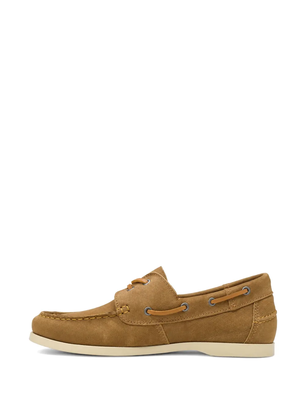 Manebi lace-up suede boat shoes Beige