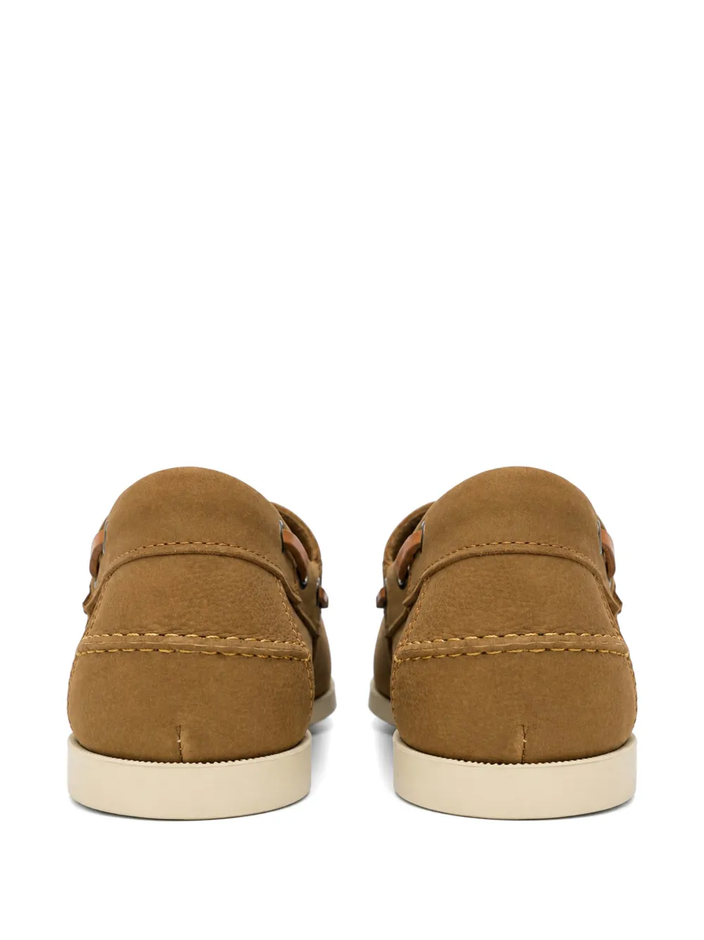 Manebi lace-up suede boat shoes Beige