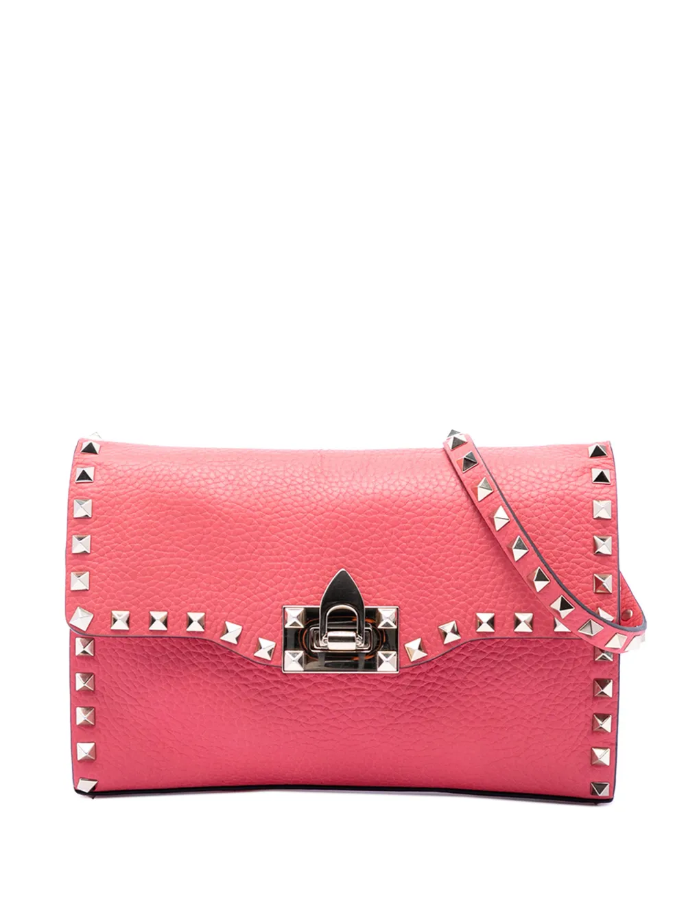Valentino Garavani Pre-Owned 2000-2017 Small Leather Rockstud Flap crossbody bag - Rosa