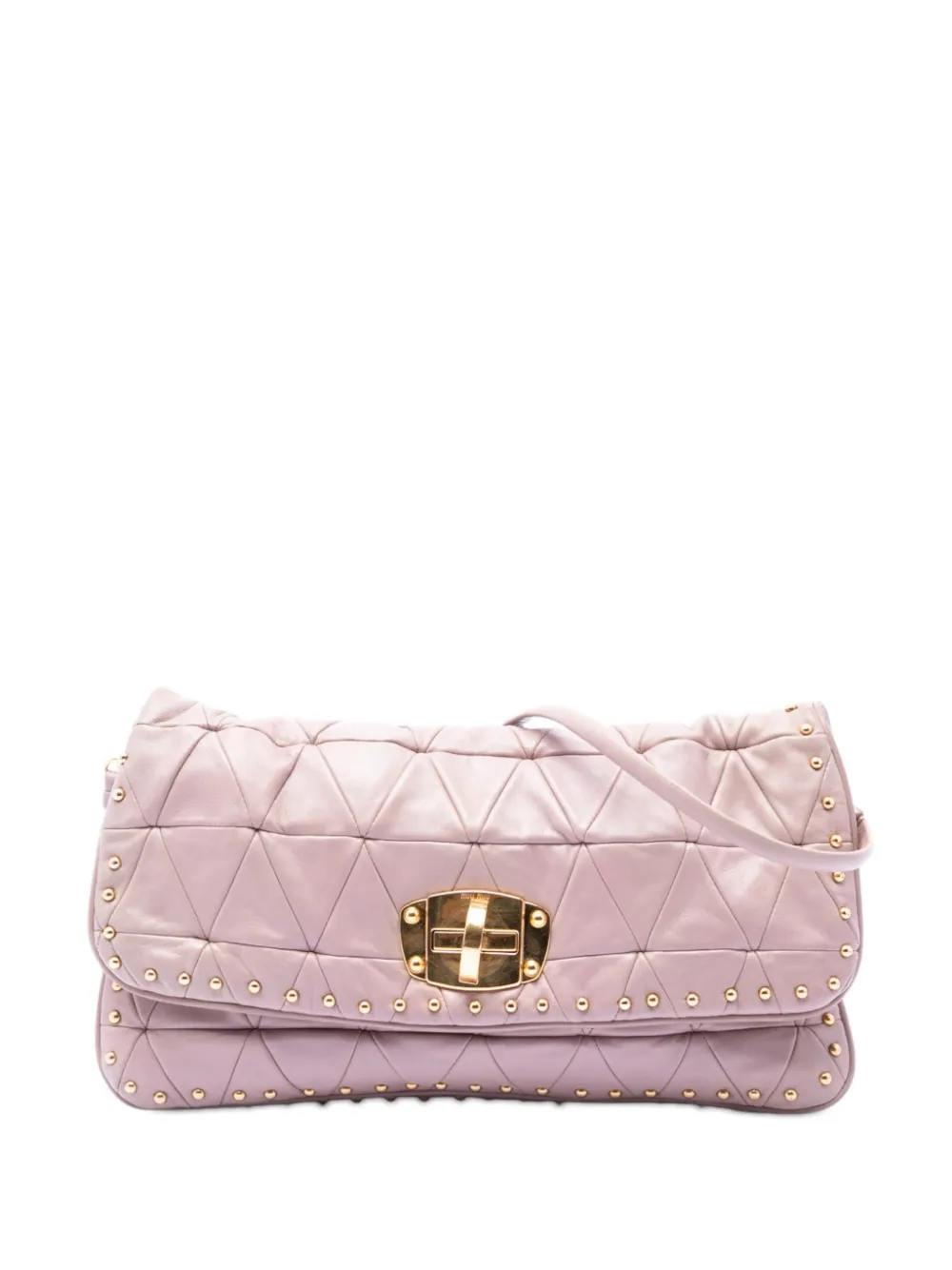 Miu Miu Pre-Owned 2010-2026 Studded Matelasse Nappa shoulder bag - Rosa
