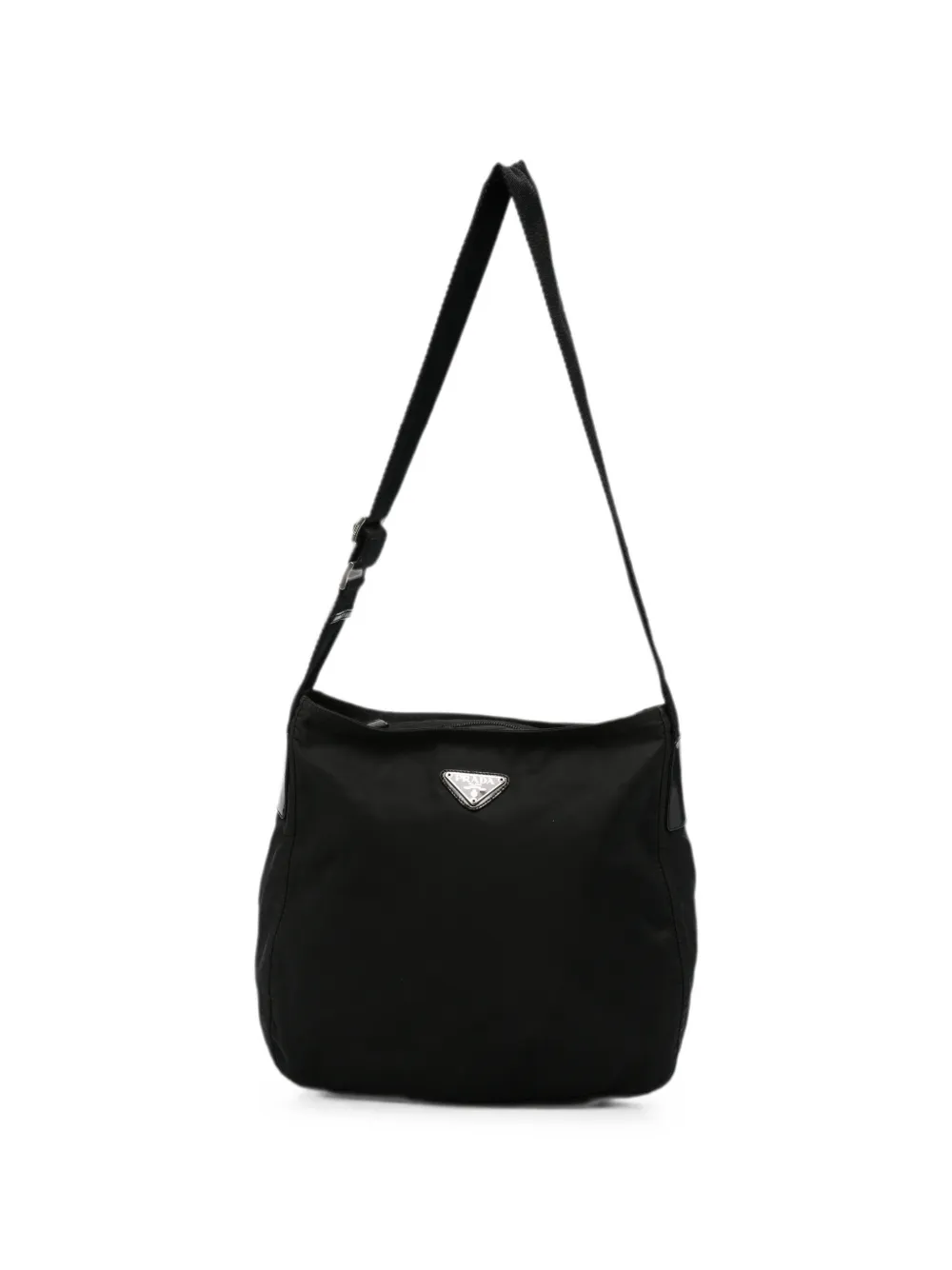 Prada Pre-Owned 1990s Enamel-Triangle crossbody bag - Nero