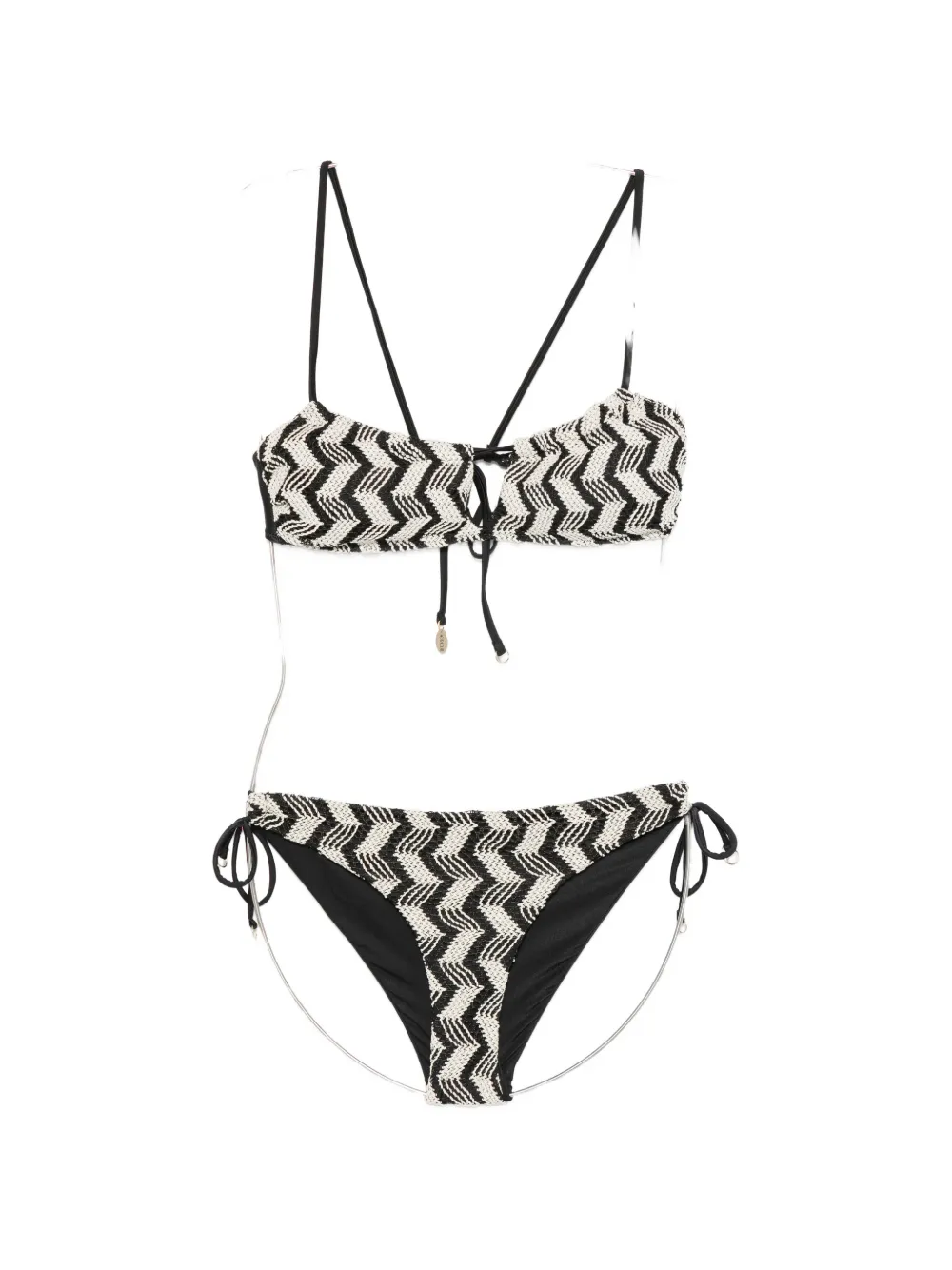 COTAZUR chevron-knit bikini - Nero