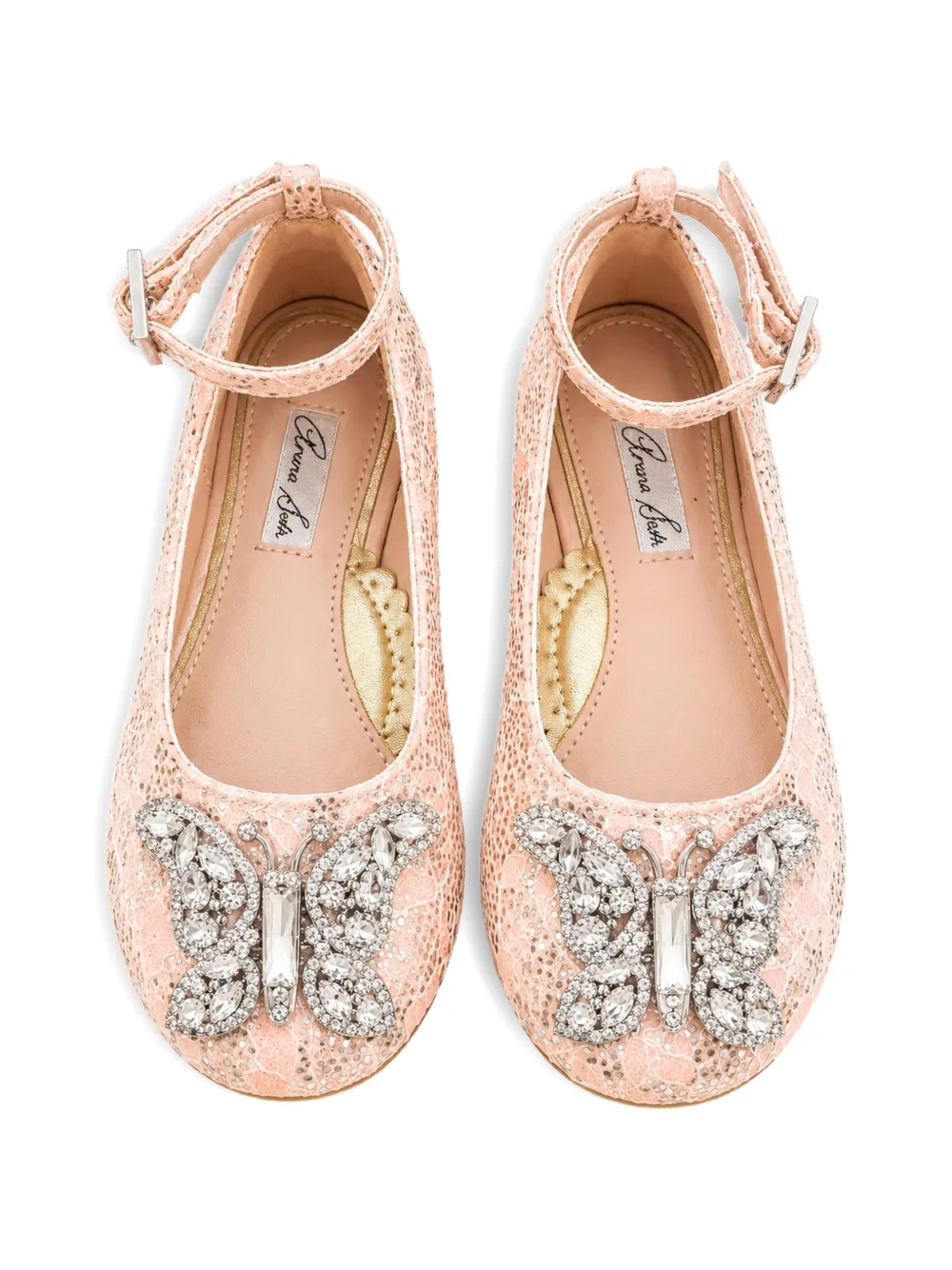 Aruna Seth Angelina crystal-embellished lace ballet flats Roze