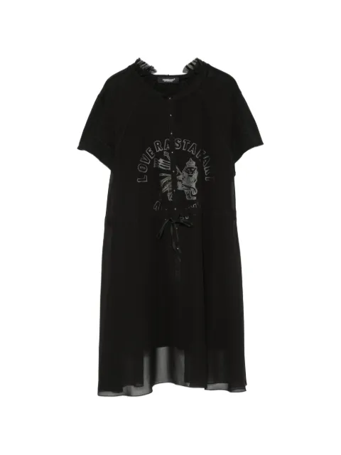 Undercover graphic-print ruffled mini dress