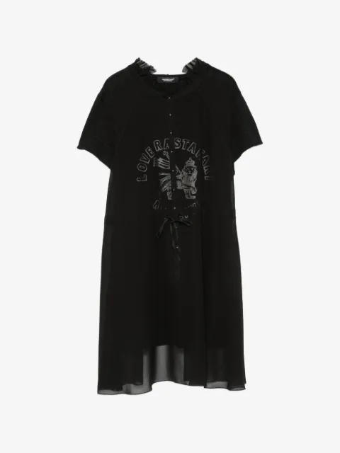 Undercover graphic-print ruffled mini dress