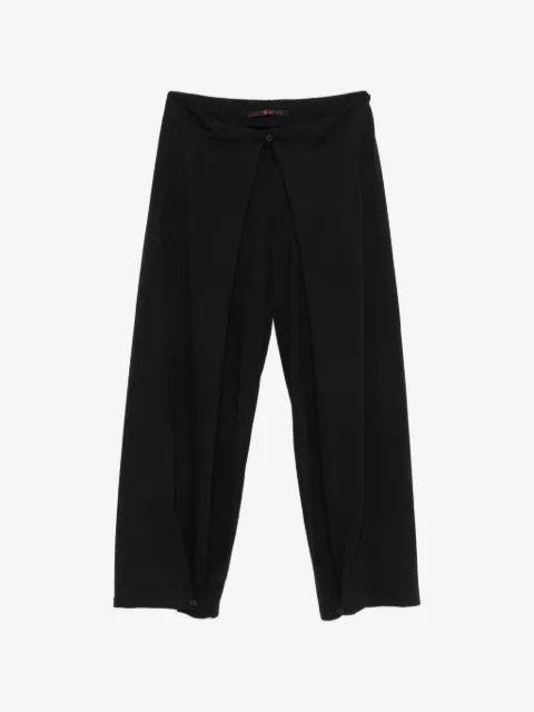 Ma+ wrap-front wide-leg trousers