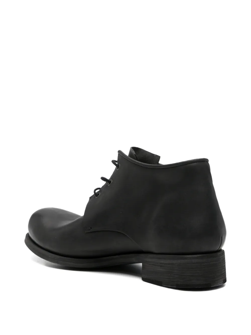 Ma+ upturned-toe leather biker boots Zwart