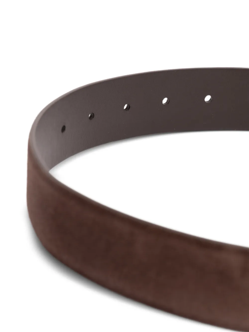 Brunello Cucinelli Suède riem met monili-verfraaiing Bruin