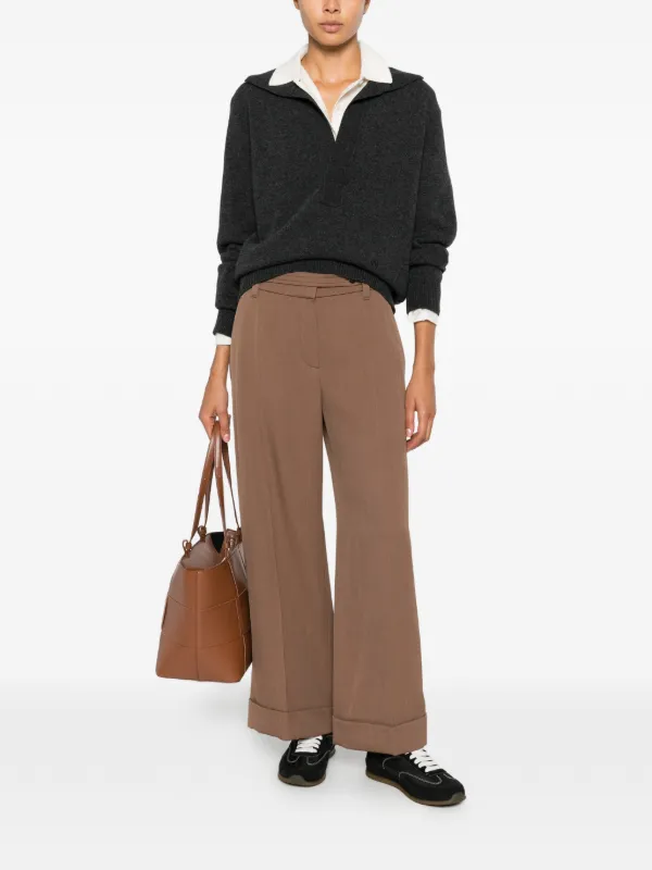 Brunello Cucinelli ワイドパンツ | ブラウン | FARFETCH JP
