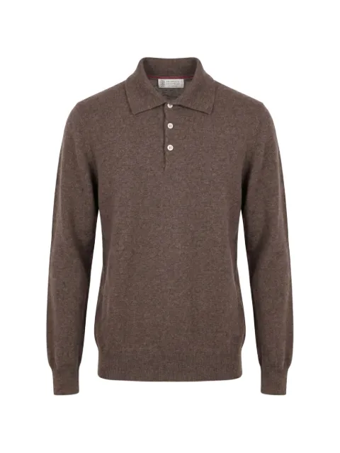 Brunello Cucinelli playera tipo polo de cachemira con botones