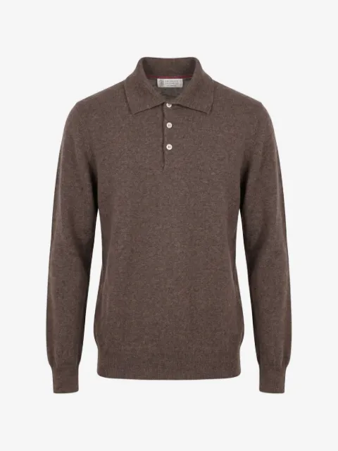 Brunello Cucinelli playera tipo polo de cachemira con botones