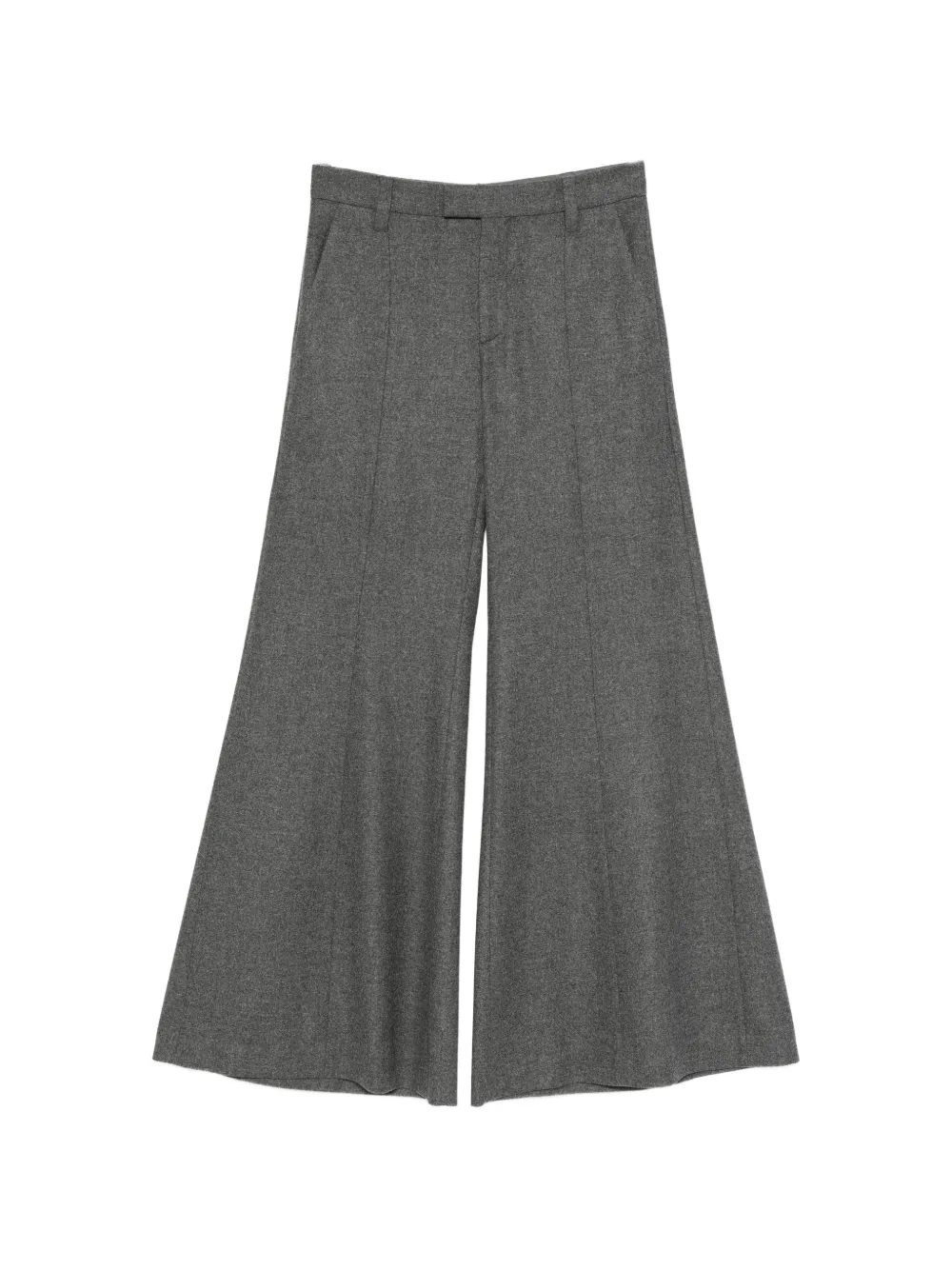 Brunello Cucinelli pressed-crease wide-leg wool trousers - Grigio