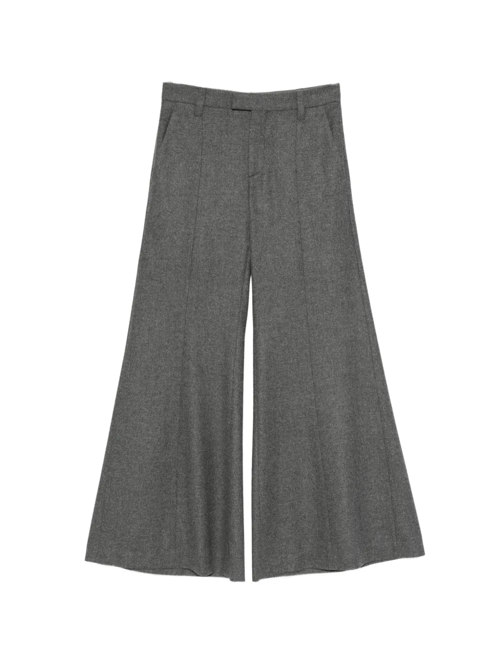 Brunello Cucinelli pressed-crease wide-leg wool trousers - Grau