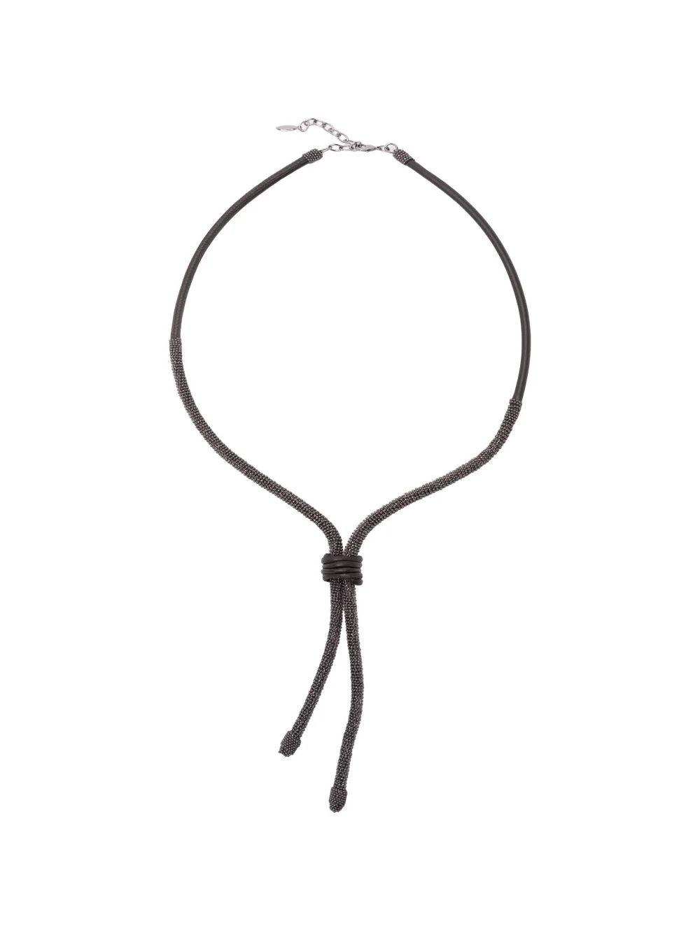 Brunello Cucinelli beaded leather necklace - Nero