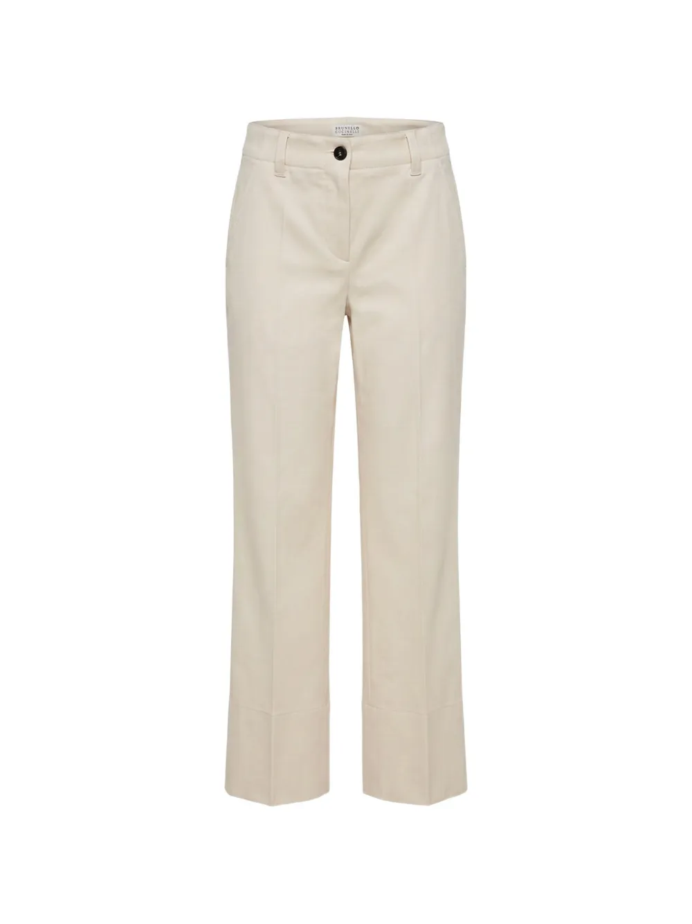 Brunello Cucinelli button-fasyening cotton trousers - Toni neutri