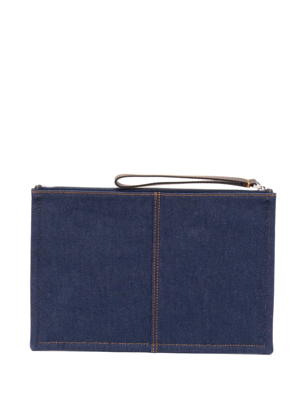 Fendi Medium Logo-patch Pouch In Blue
