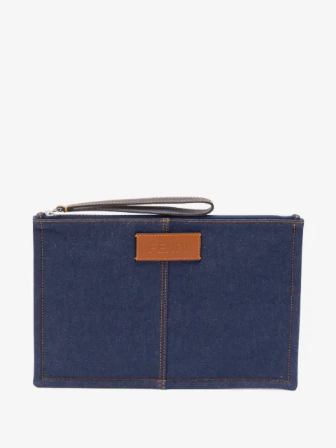 FENDI medium logo-patch pouch