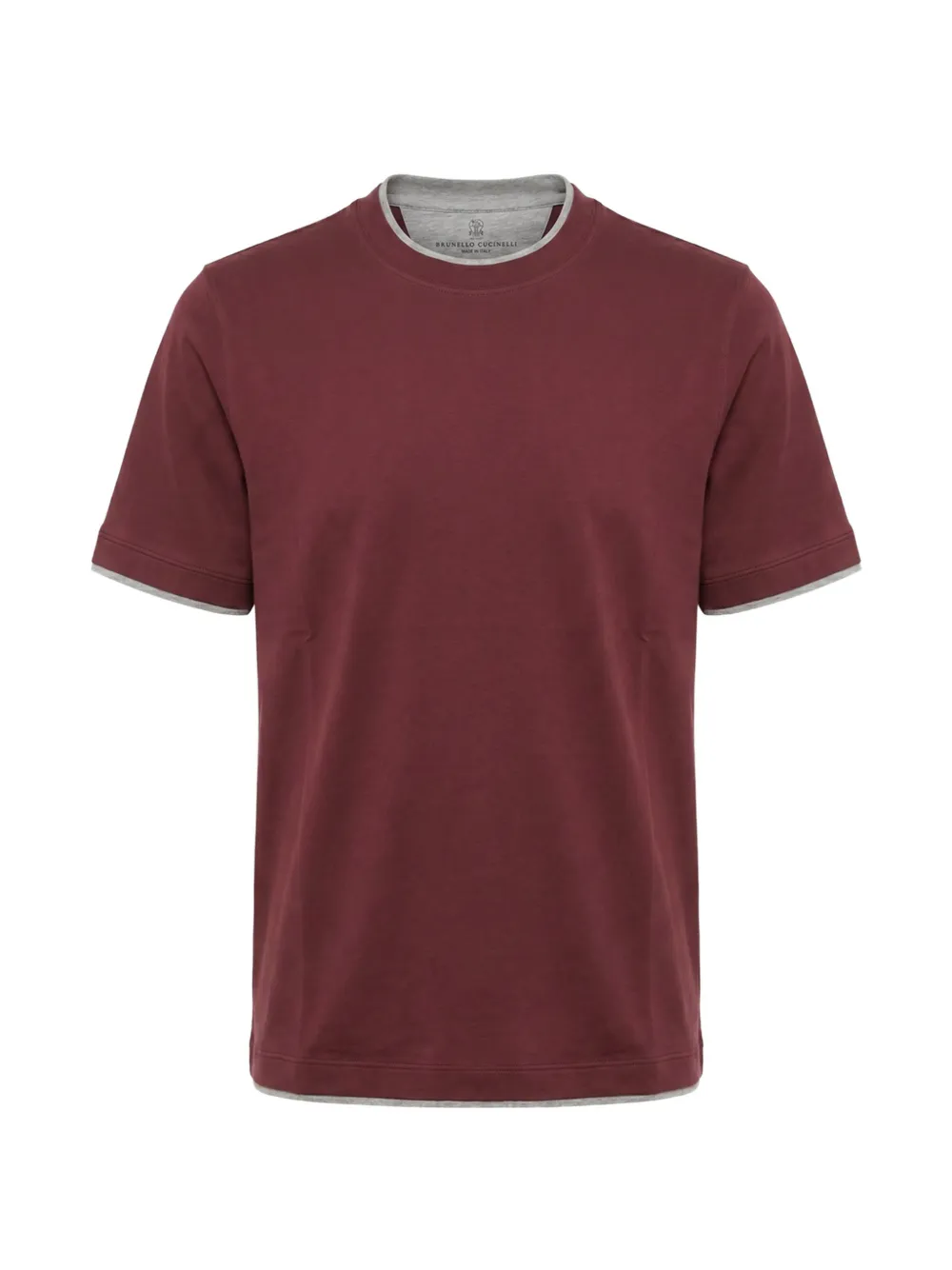 Brunello Cucinelli contrast-trim T-shirt - Rosso