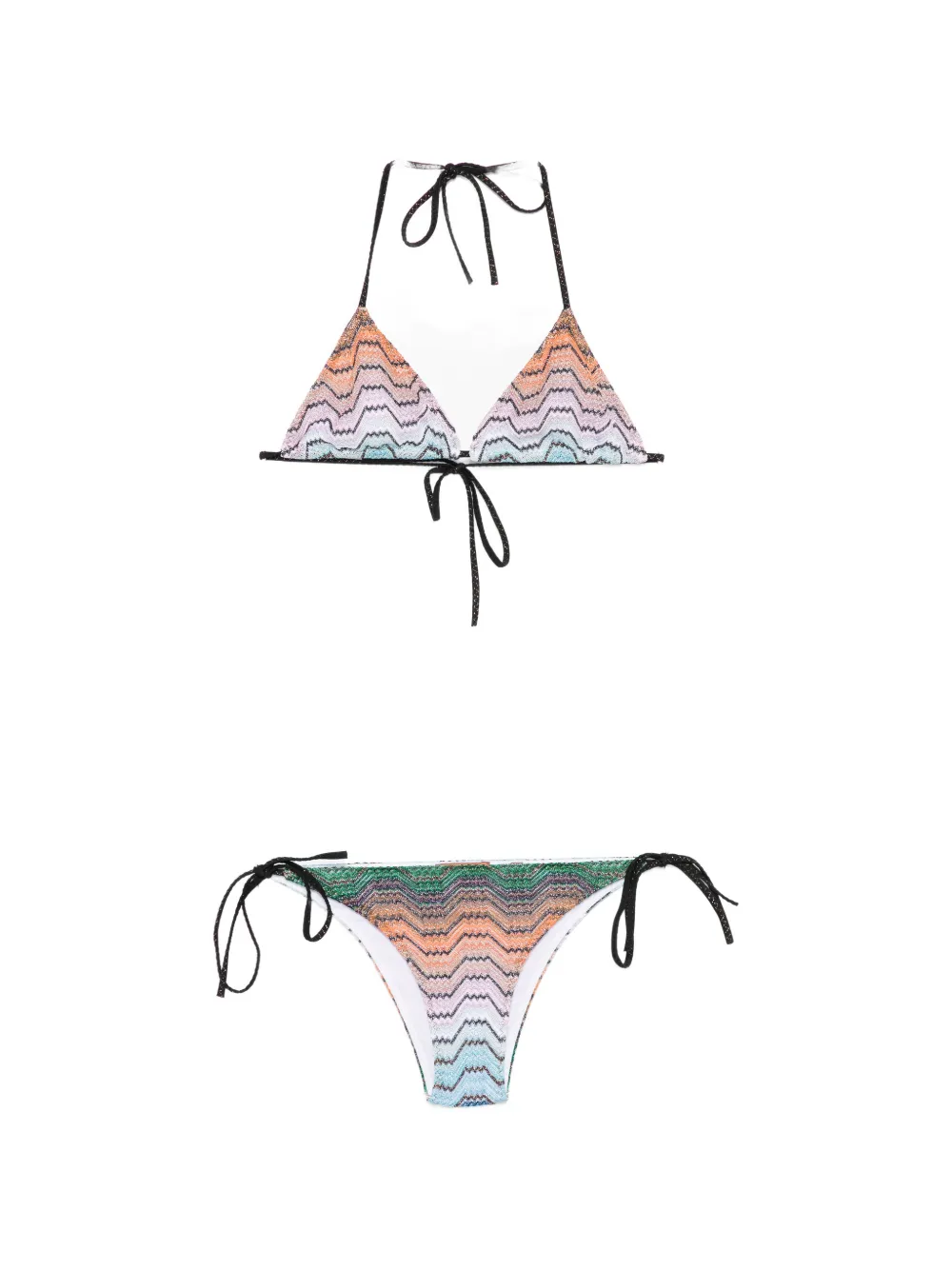Missoni zigzag-knit triangle bikini - Orange