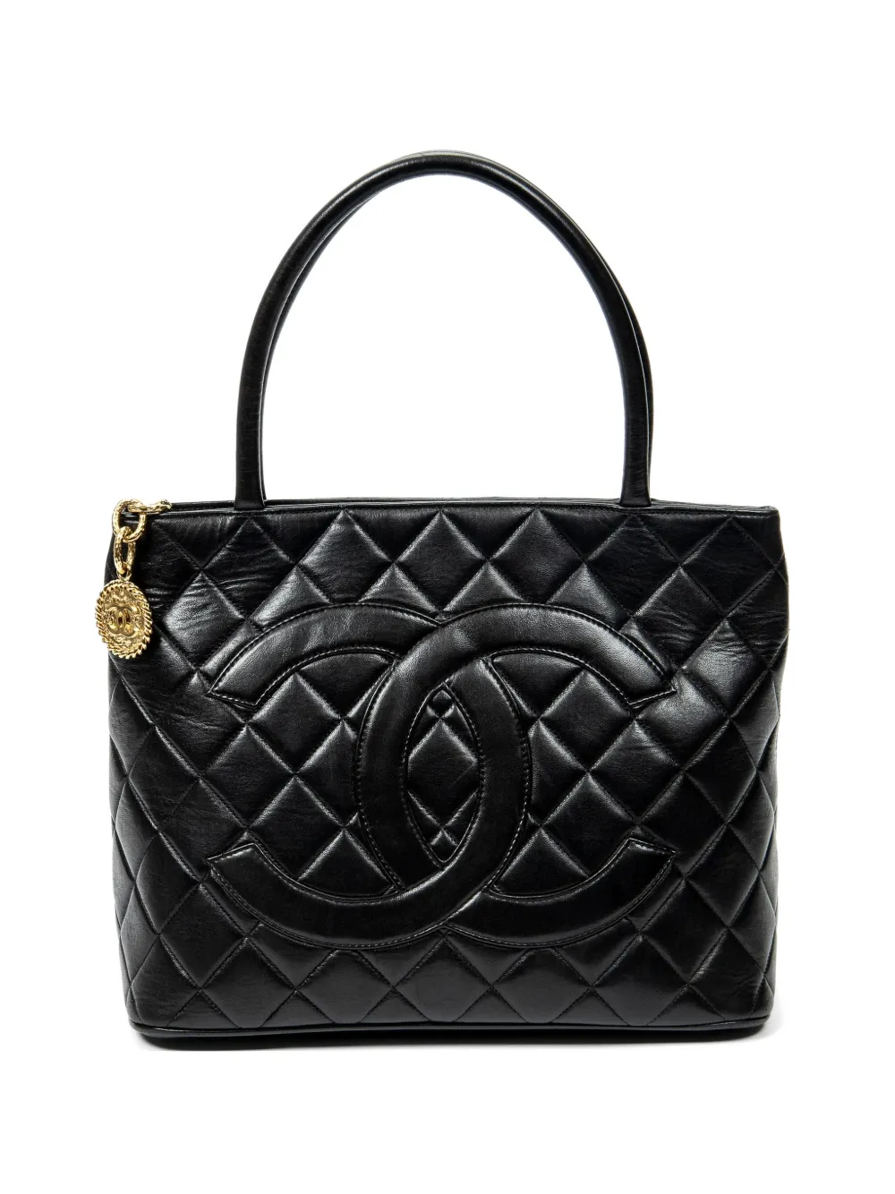 CHANEL Pre-Owned Medallion diamond-quilted tote bag - Black
