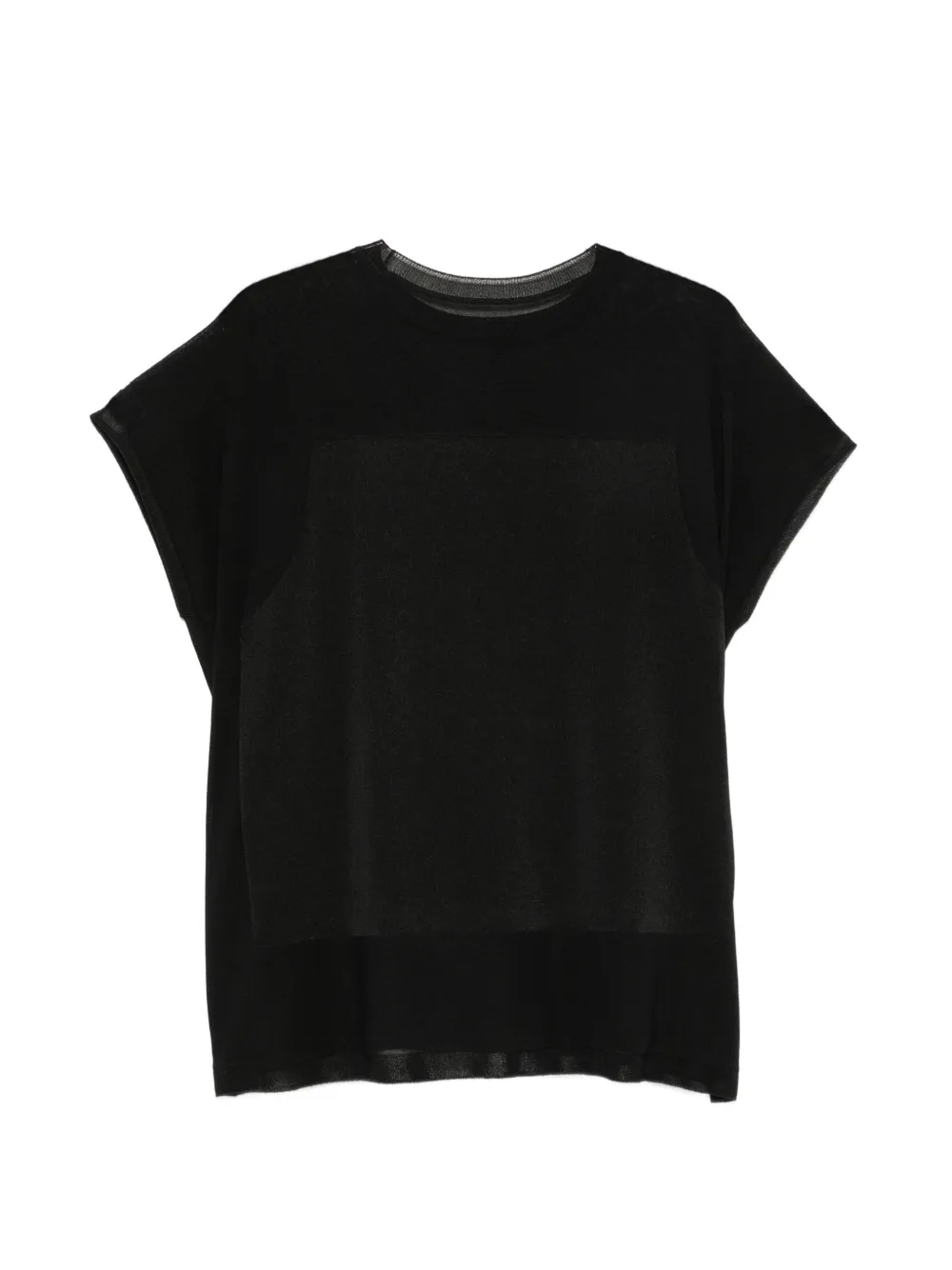 Issey Miyake T-shirt met kapmouwen Zwart