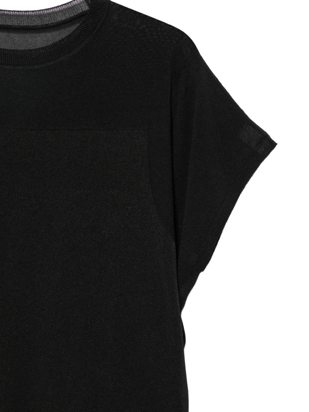 Issey Miyake T-shirt met kapmouwen Zwart