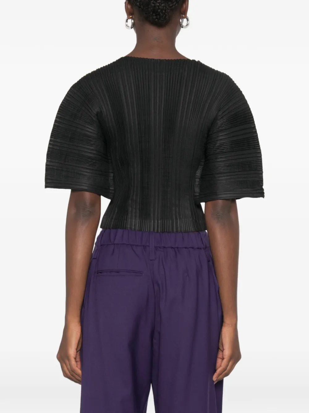 Issey Miyake Geplooide top Paars