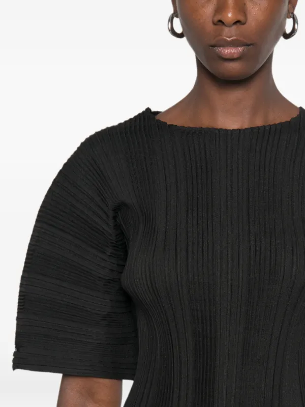 Issey Miyake Pleated short-sleeve Top | Purple | FARFETCH SG